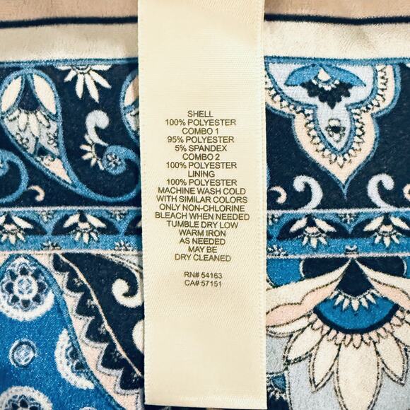 Eliza J Blue Geo Scarf Print Maxi Dress with Pink Sash 10 - Picture 5 of 5